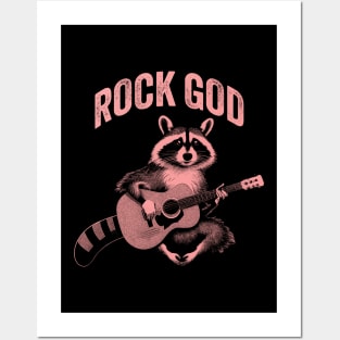 Rock God Raccoon Posters and Art